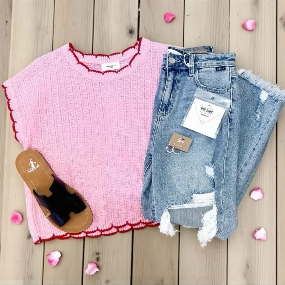 Pink Red Textured Light Weight Sweater Dolman Top NWT | SO ME - Picture 11 of 15